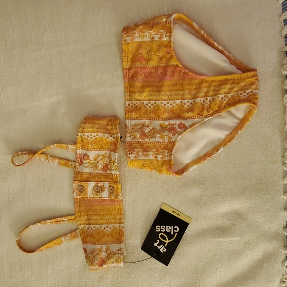 High waist bikini two piece 4/5 UPF 50+ Swimwear NWT